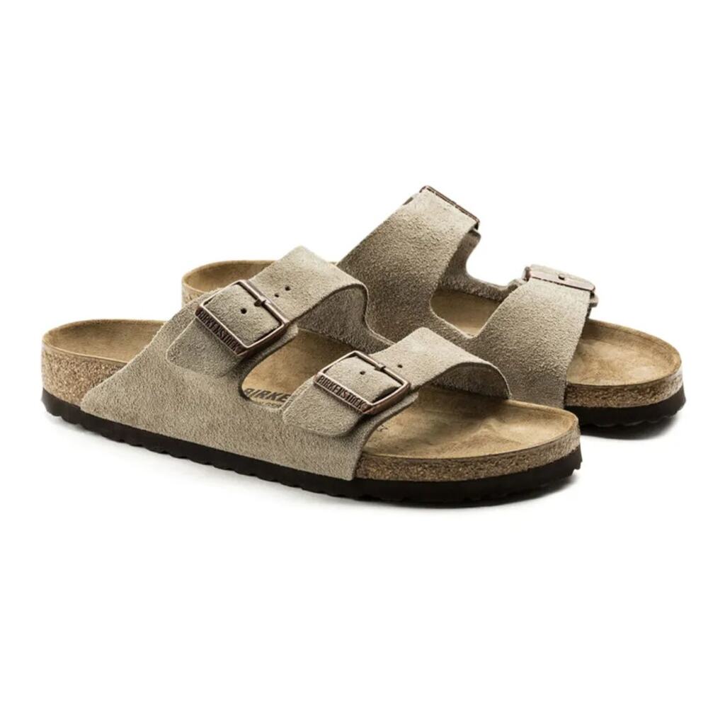 Birkenstock Arizona Slip On Slide Sandals Taupe Suede Men's Size 44 / M11